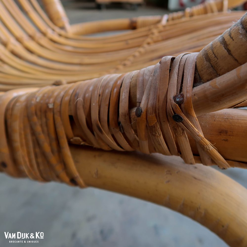 Vintage rotan schommelstoel - Afbeelding 10
