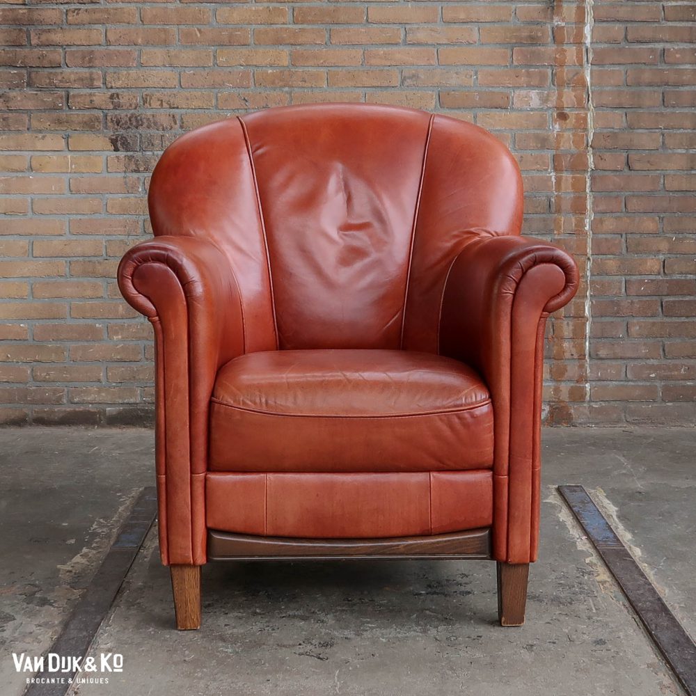 Leren vintage fauteuil - Afbeelding 2
