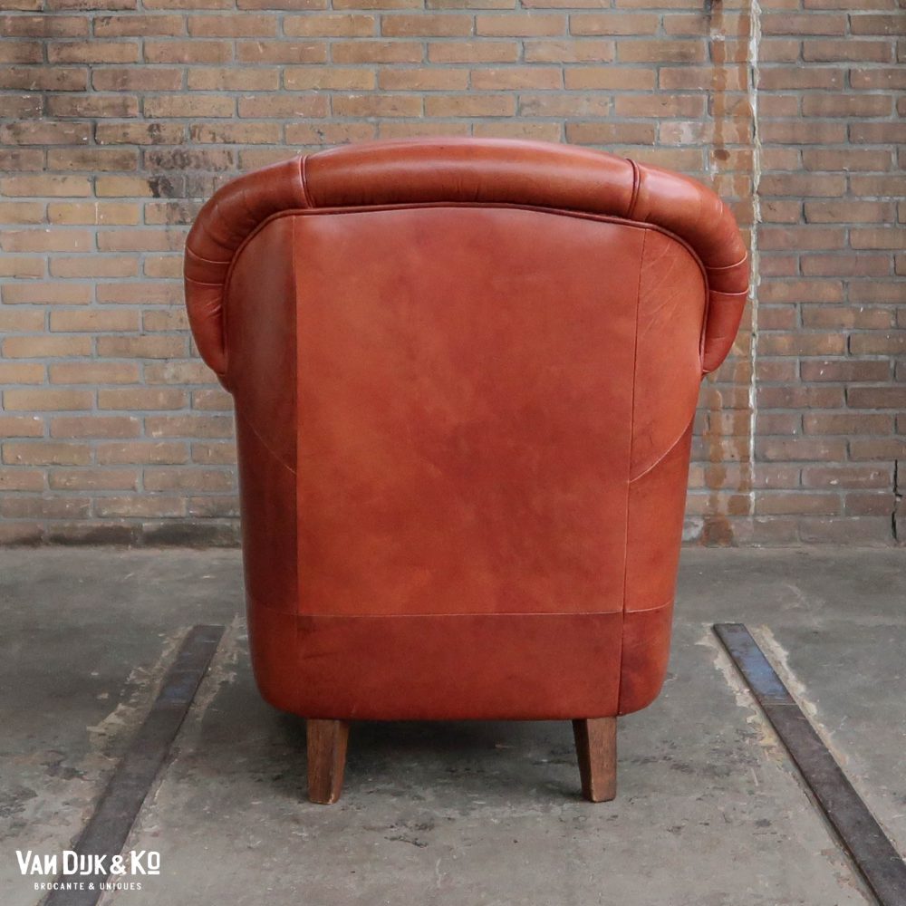 Leren vintage fauteuil - Afbeelding 4