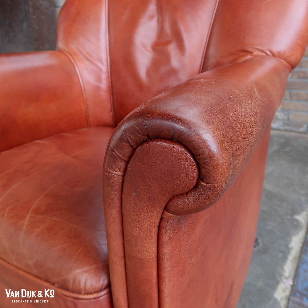 Leren vintage fauteuil - Afbeelding 5