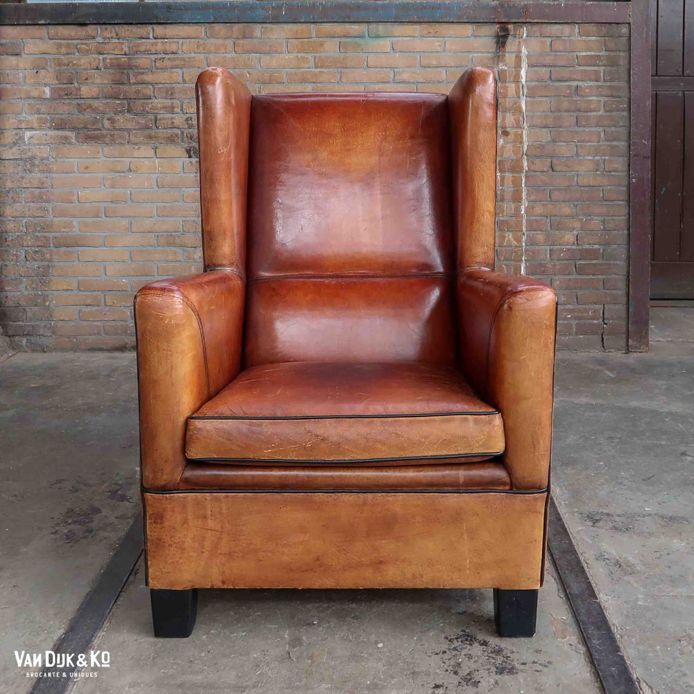 Leren vintage fauteuil - Afbeelding 2