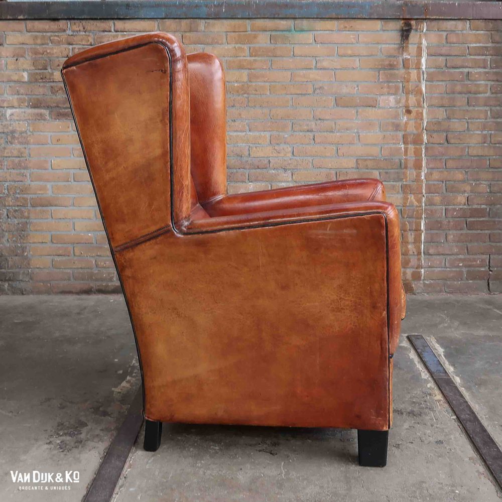 Leren vintage fauteuil - Afbeelding 3