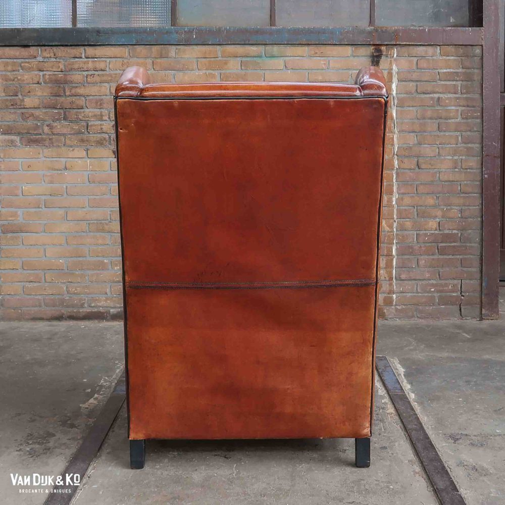 Leren vintage fauteuil - Afbeelding 4