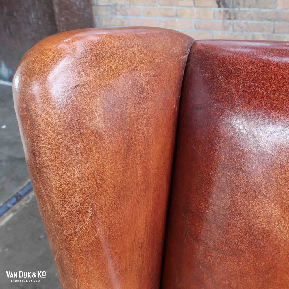 Leren vintage fauteuil - Afbeelding 5
