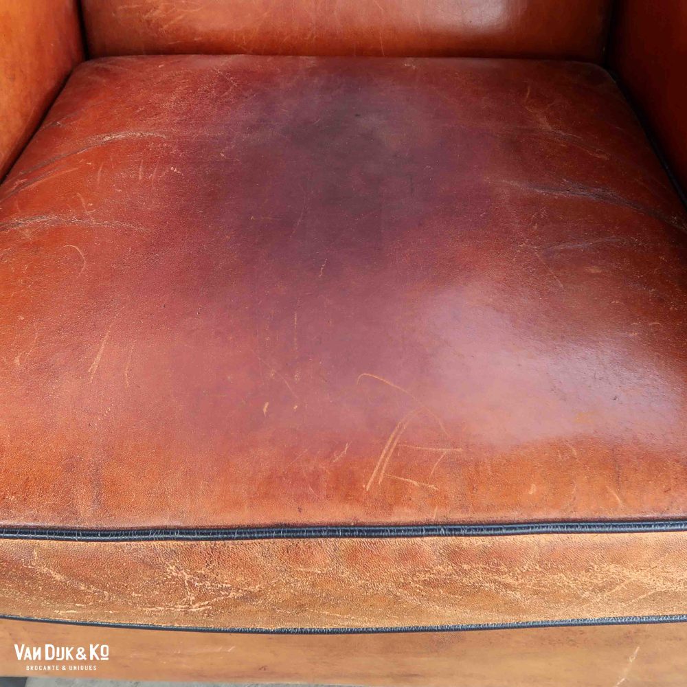 Leren vintage fauteuil - Afbeelding 8