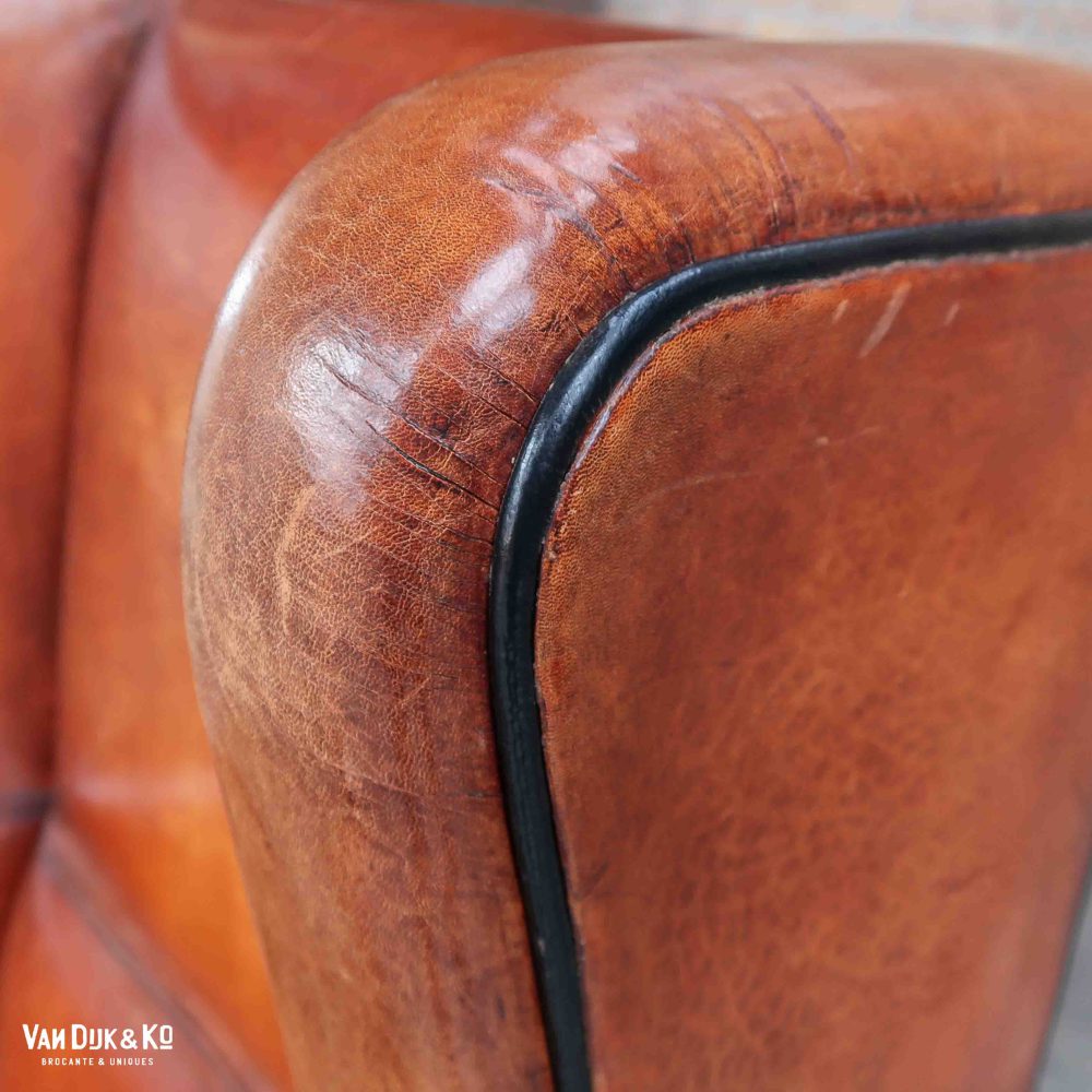 Leren vintage fauteuil - Afbeelding 6