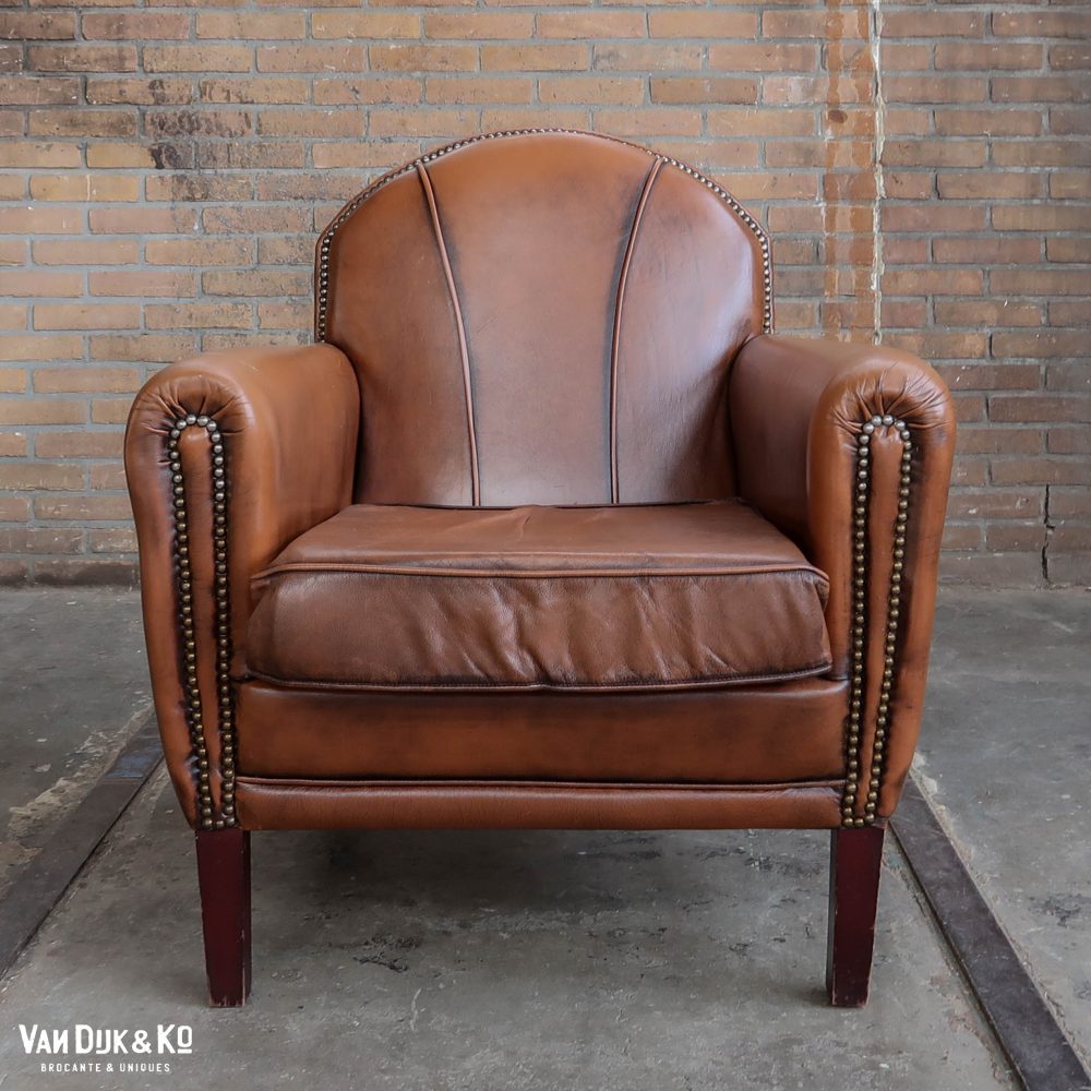 Leren vintage fauteuil - Afbeelding 2