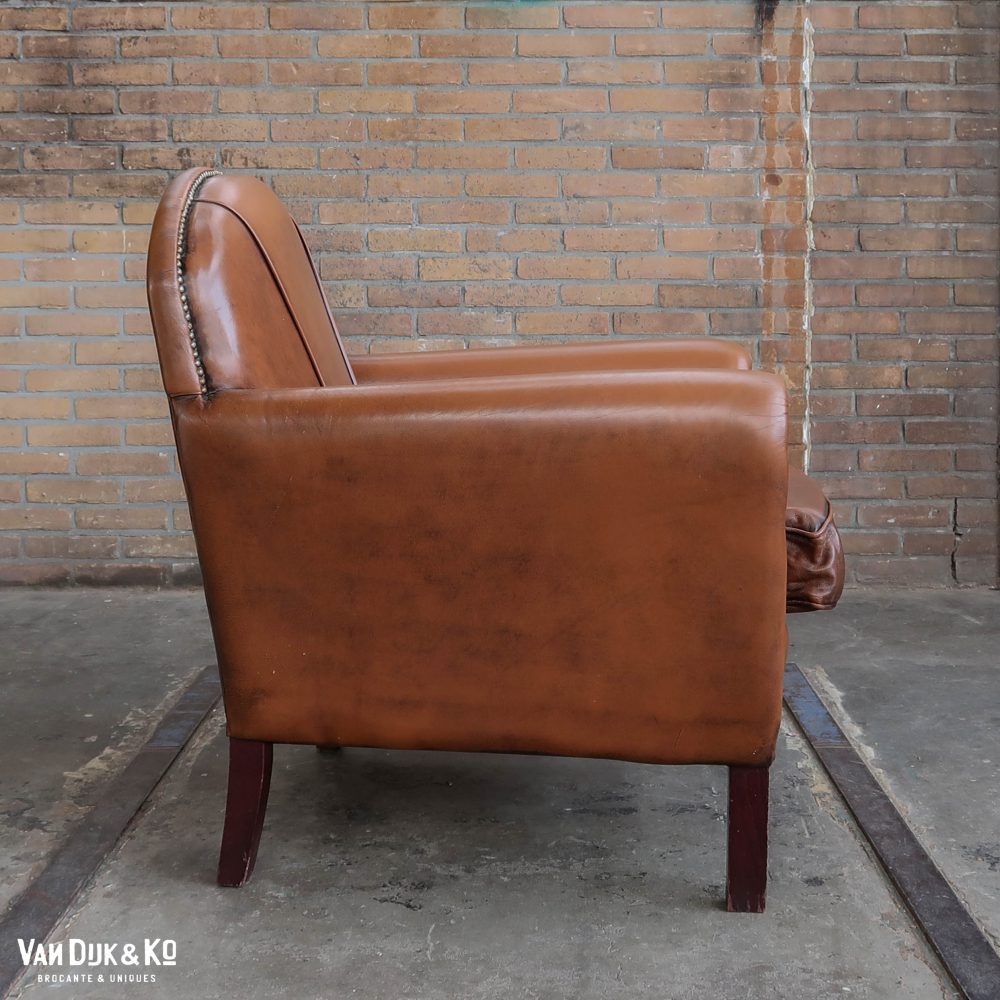 Leren vintage fauteuil - Afbeelding 3