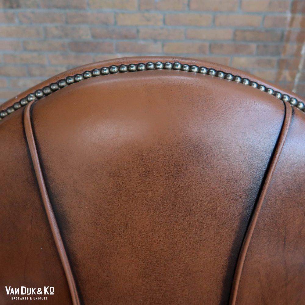 Leren vintage fauteuil - Afbeelding 5