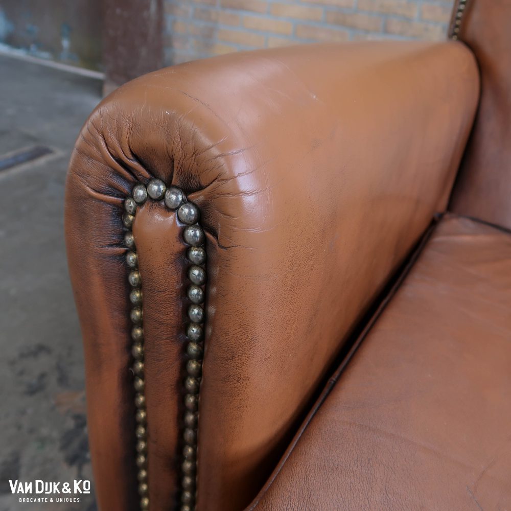Leren vintage fauteuil - Afbeelding 7