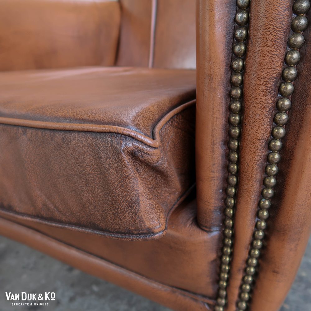 Leren vintage fauteuil - Afbeelding 9
