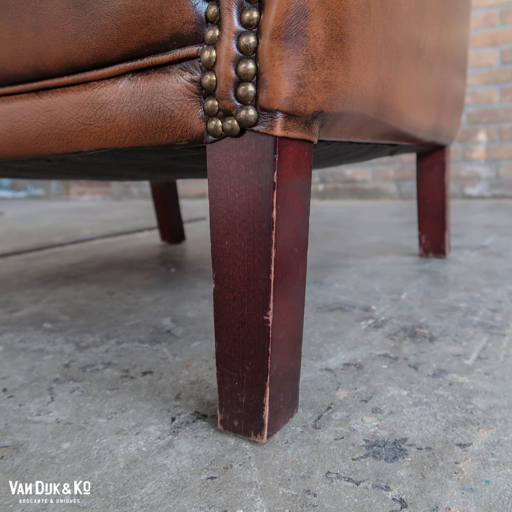 Leren vintage fauteuil - Afbeelding 11