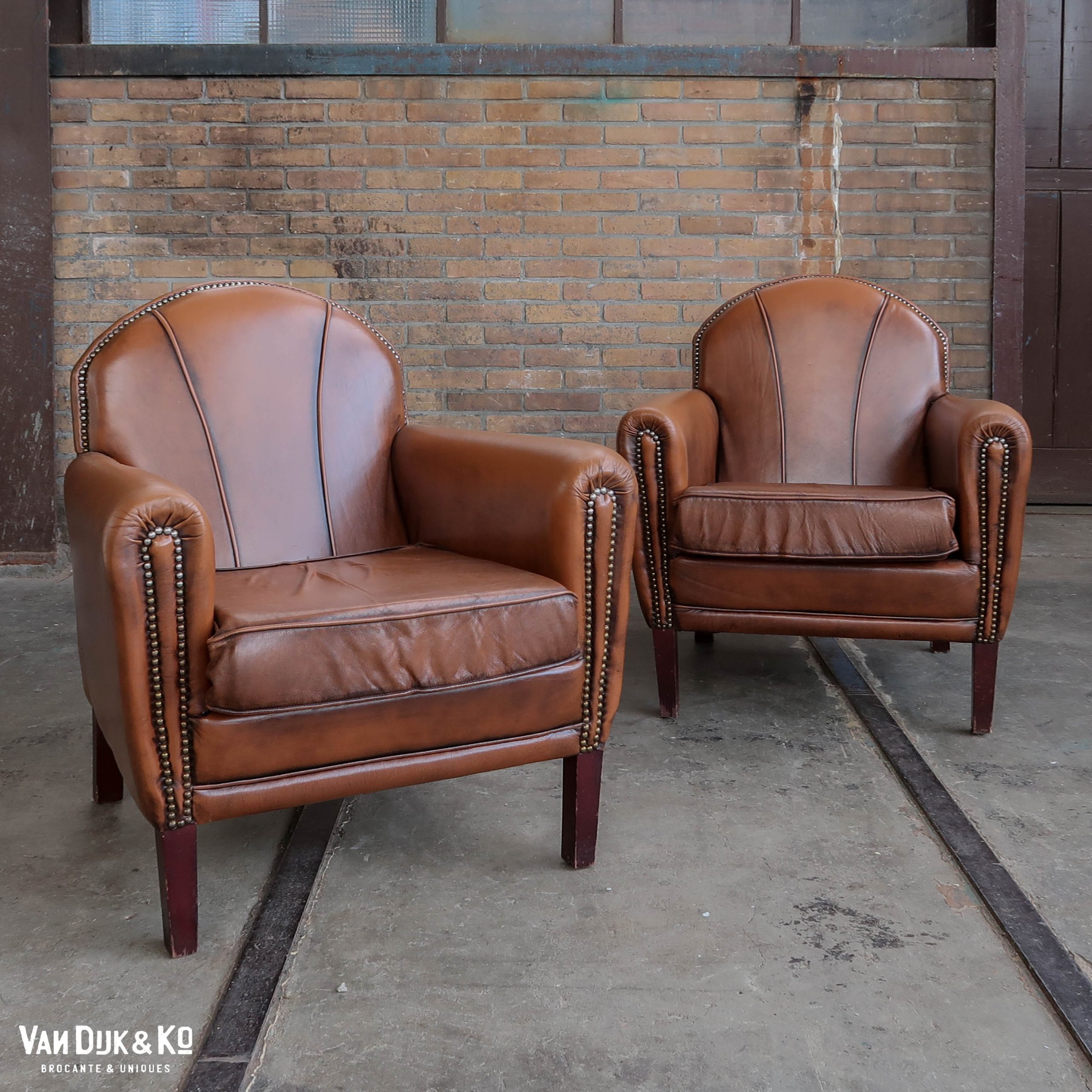 voorzetsel Perfect Zwerver Leren vintage fauteuils » Van Dijk & Ko
