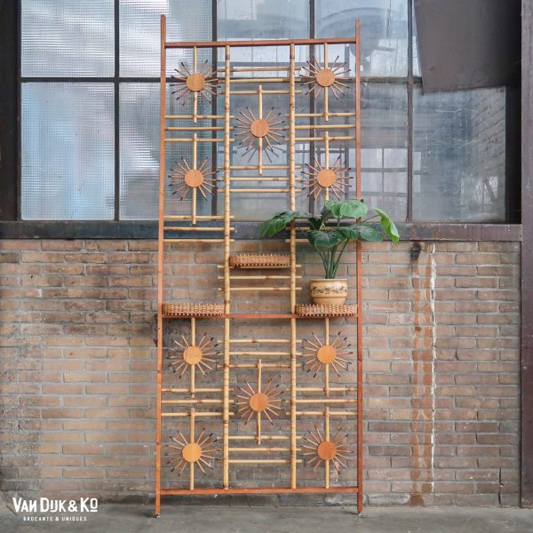 Vintage rotan kamerscherm / room divider