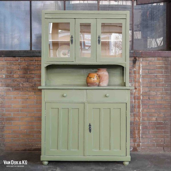 Groene brocante buffetkast
