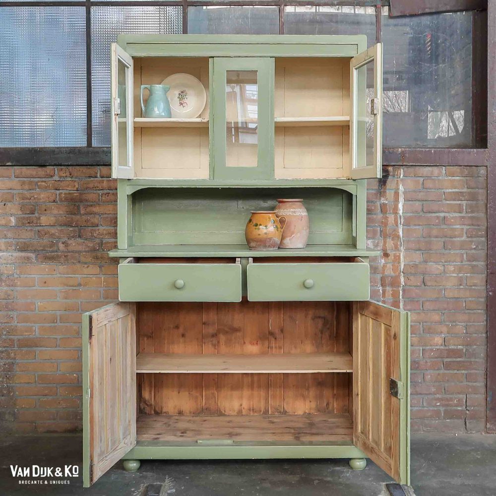 Groene brocante buffetkast - Afbeelding 3
