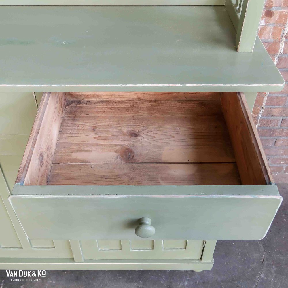 Groene brocante buffetkast - Afbeelding 11