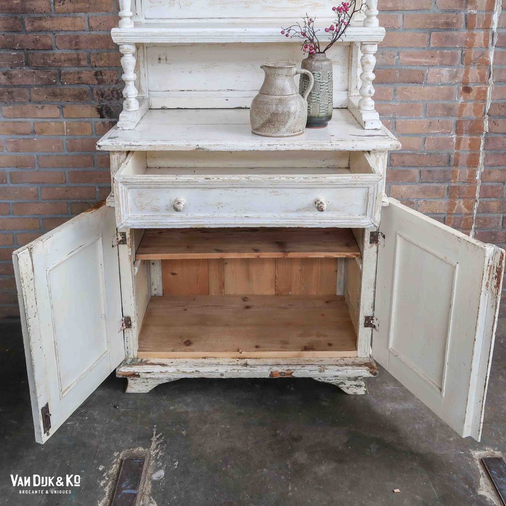 Brocante witte buffetkast - Afbeelding 4