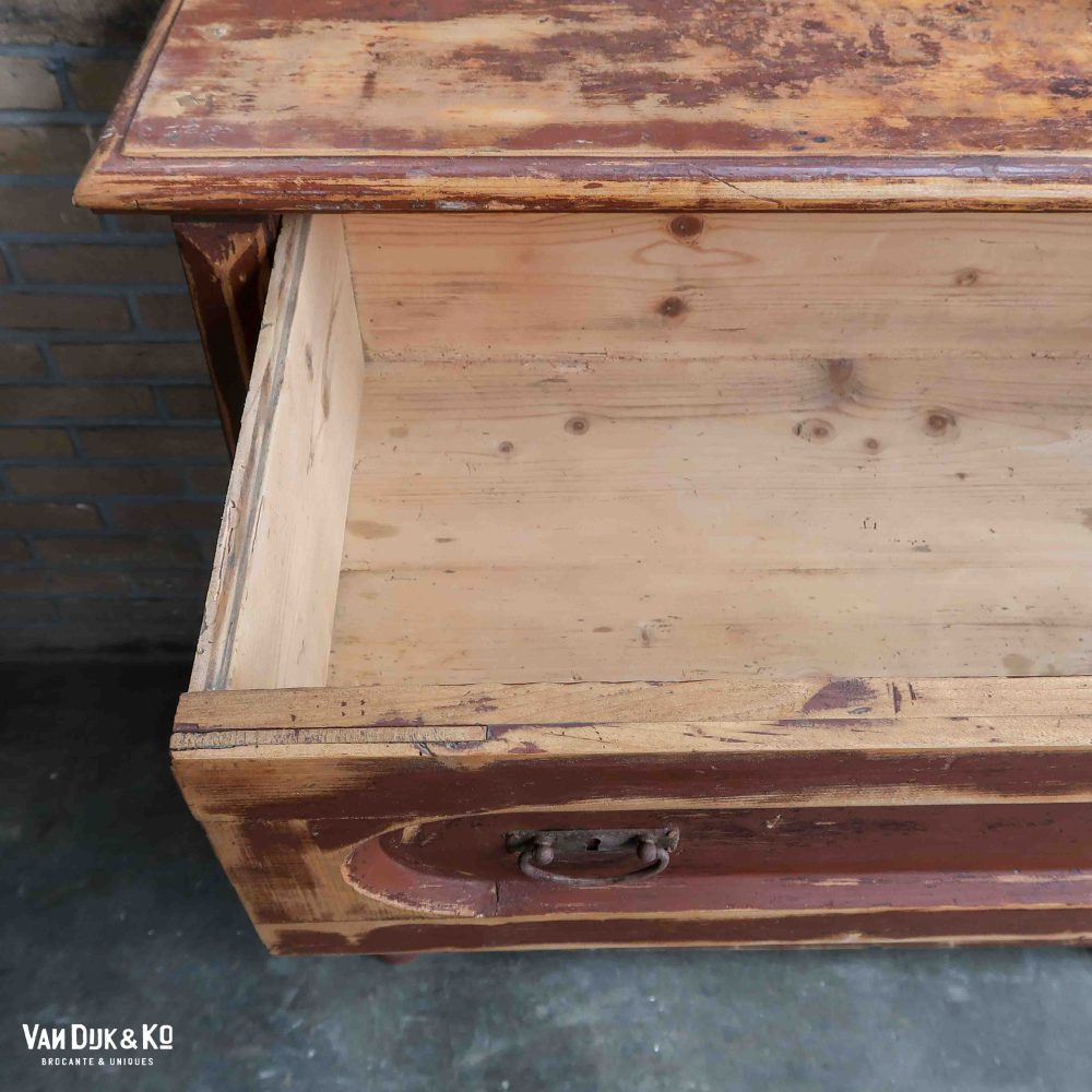 Brocante bruine commode - Afbeelding 6