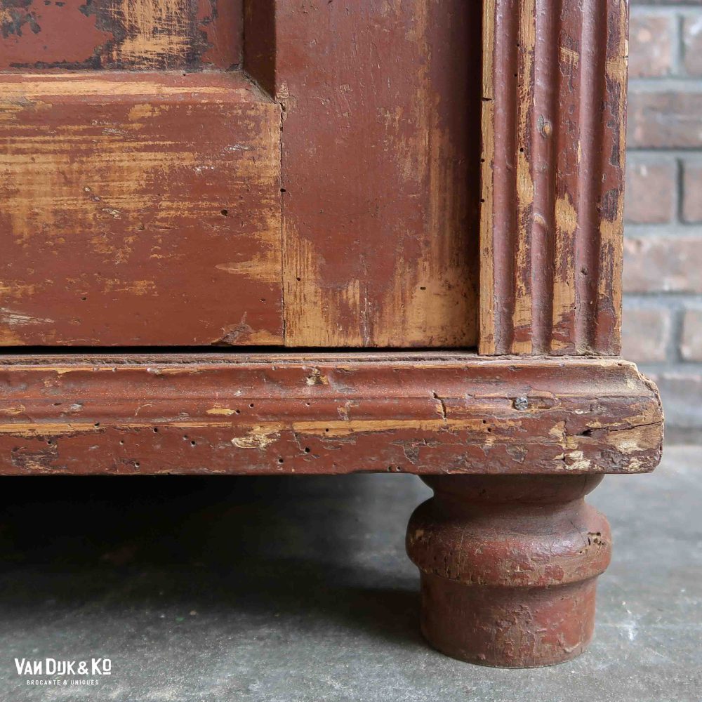 Brocante bruine commode - Afbeelding 11