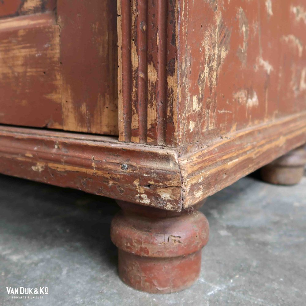 Brocante bruine commode - Afbeelding 12