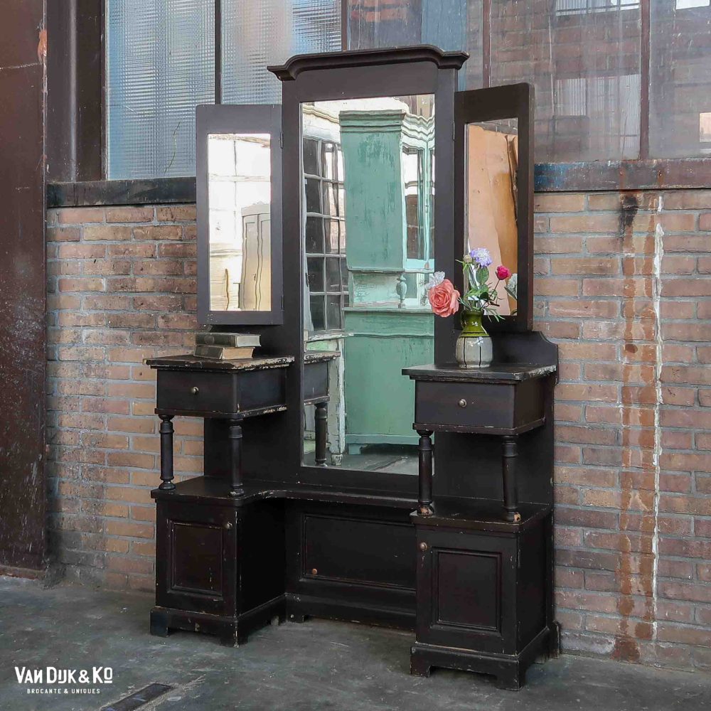 Brocante houten kaptafel - Afbeelding 2