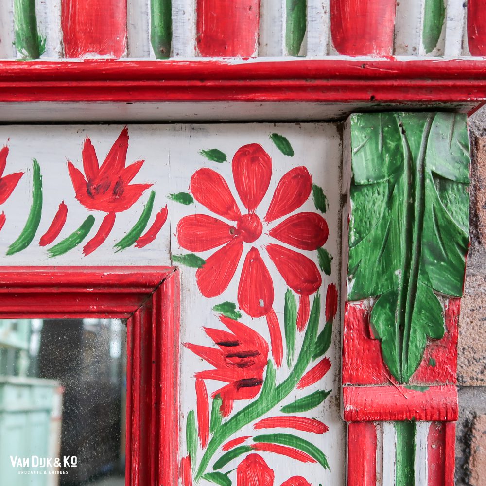 Handbeschilderde spiegel met bloemen - Afbeelding 7