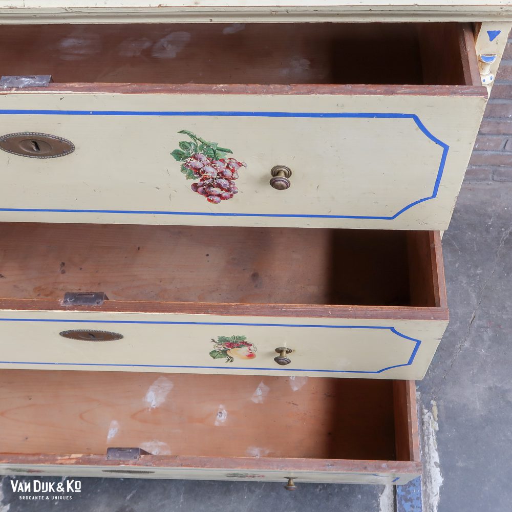 Brocante commode met spiegel - Afbeelding 8