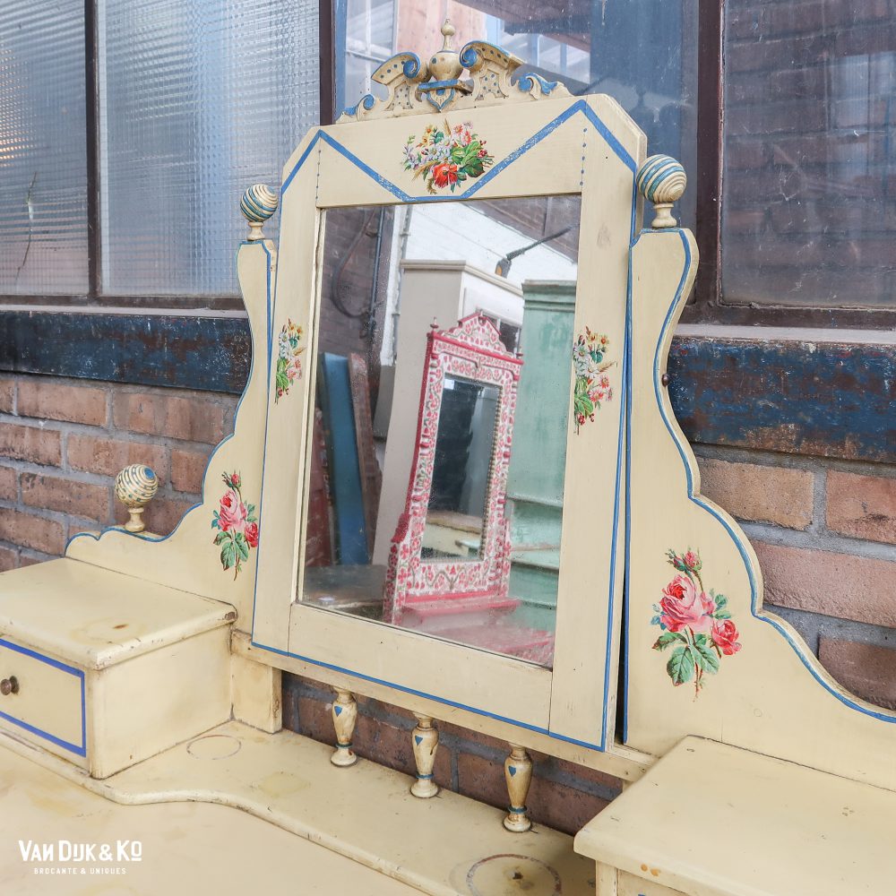 Brocante commode met spiegel - Afbeelding 3