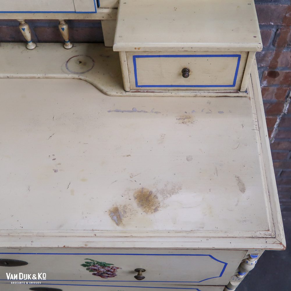 Brocante commode met spiegel - Afbeelding 7