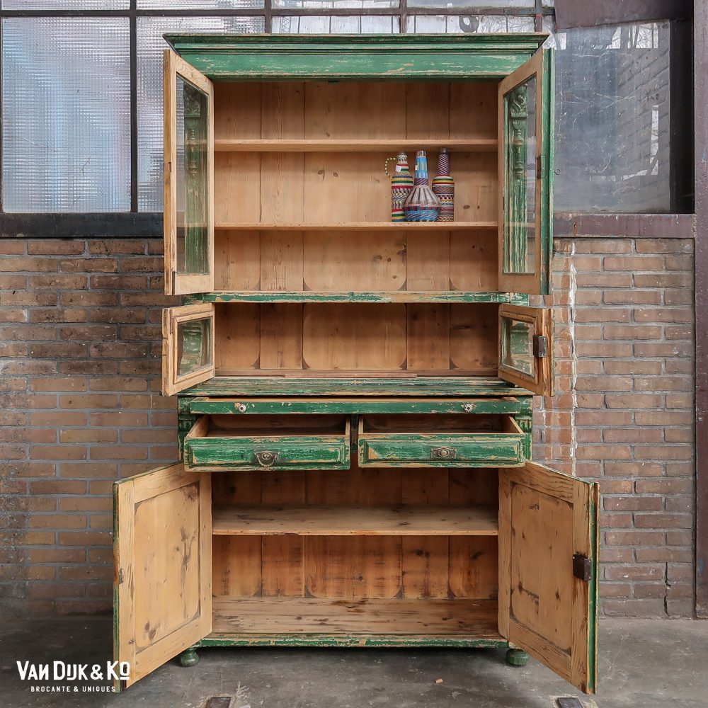 Groene brocante buffetkast - Afbeelding 3