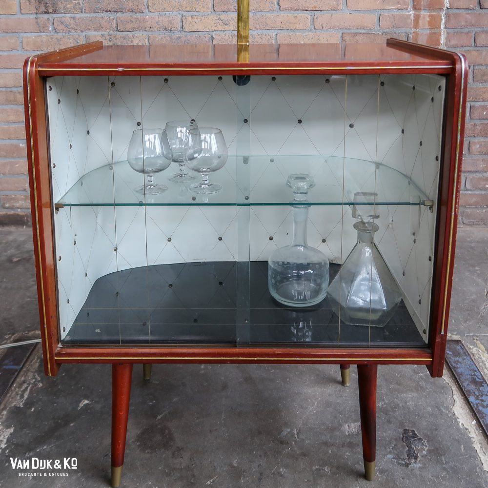 Mid century cocktailkastje met lamp - Afbeelding 8