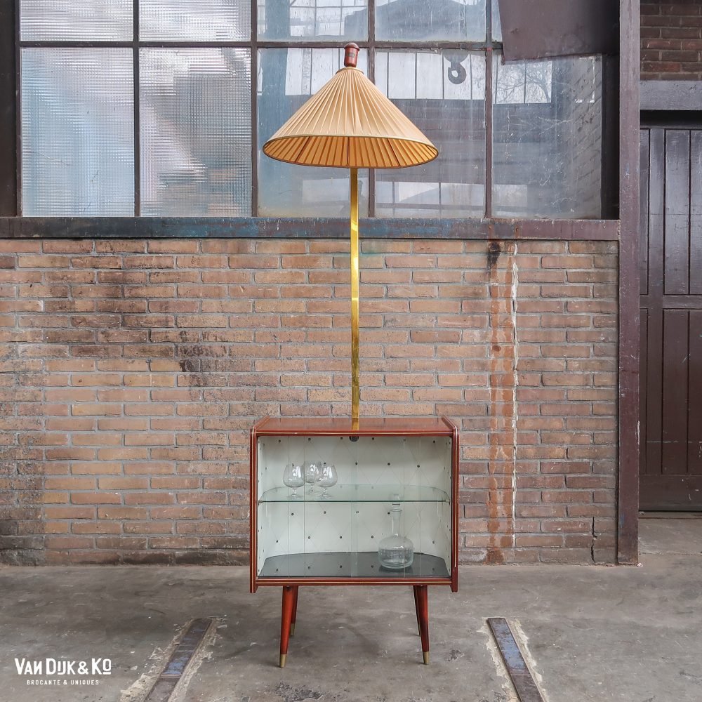 Mid century cocktailkastje met lamp - Afbeelding 2
