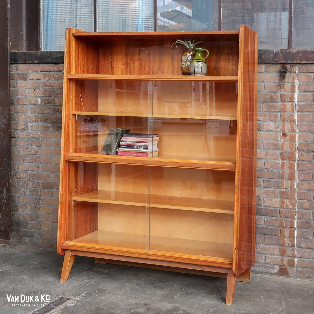 Vintage vitrine / boekenkast - Afbeelding 2
