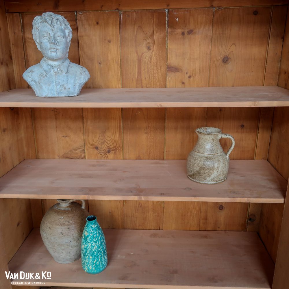 Brocante blauwe vitrinekast - Afbeelding 4