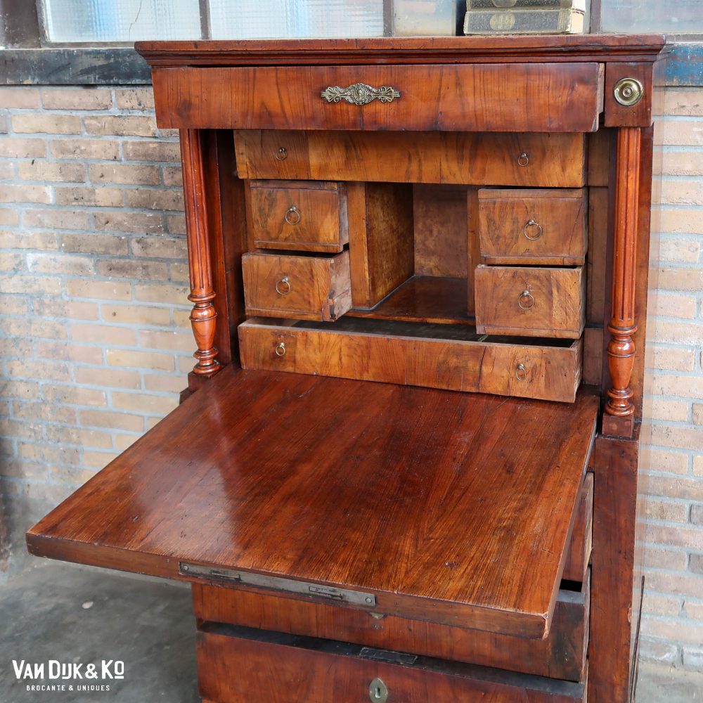 Houten secretaire met lades - Afbeelding 4