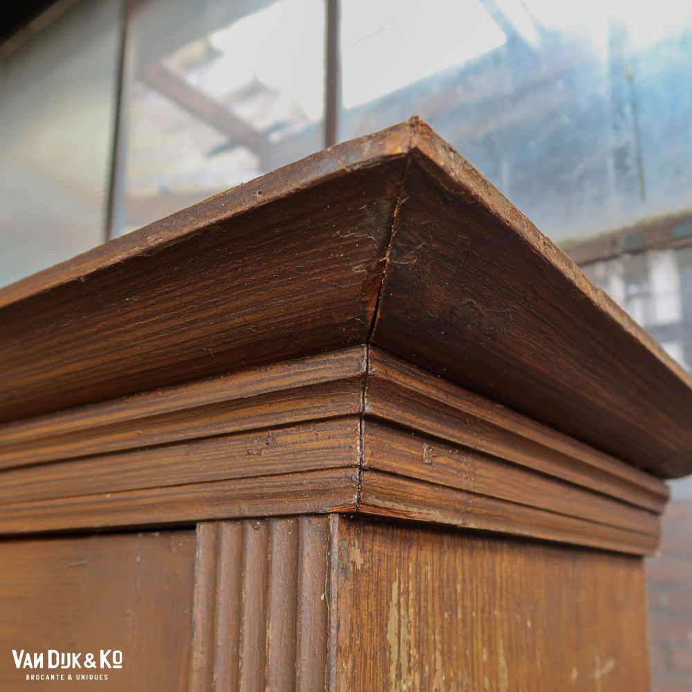 Bruine brocante vitrinekast - Afbeelding 6