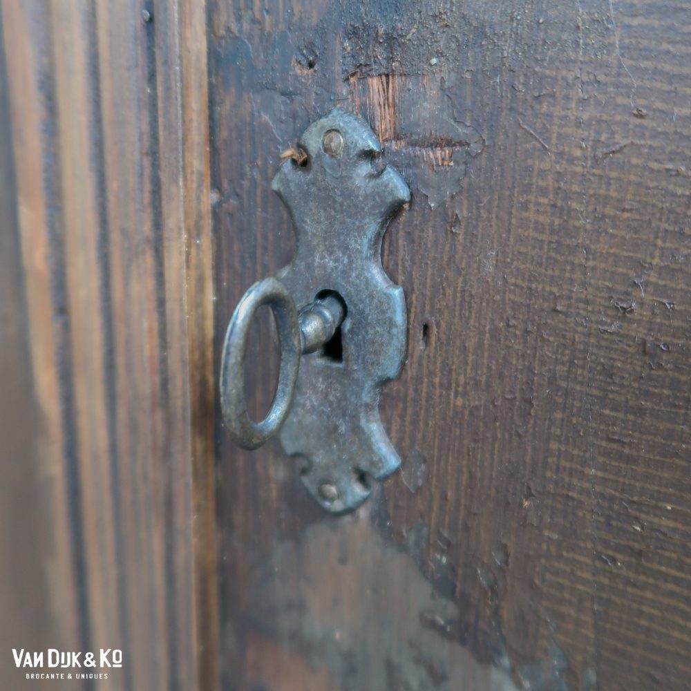 Bruine brocante vitrinekast - Afbeelding 7