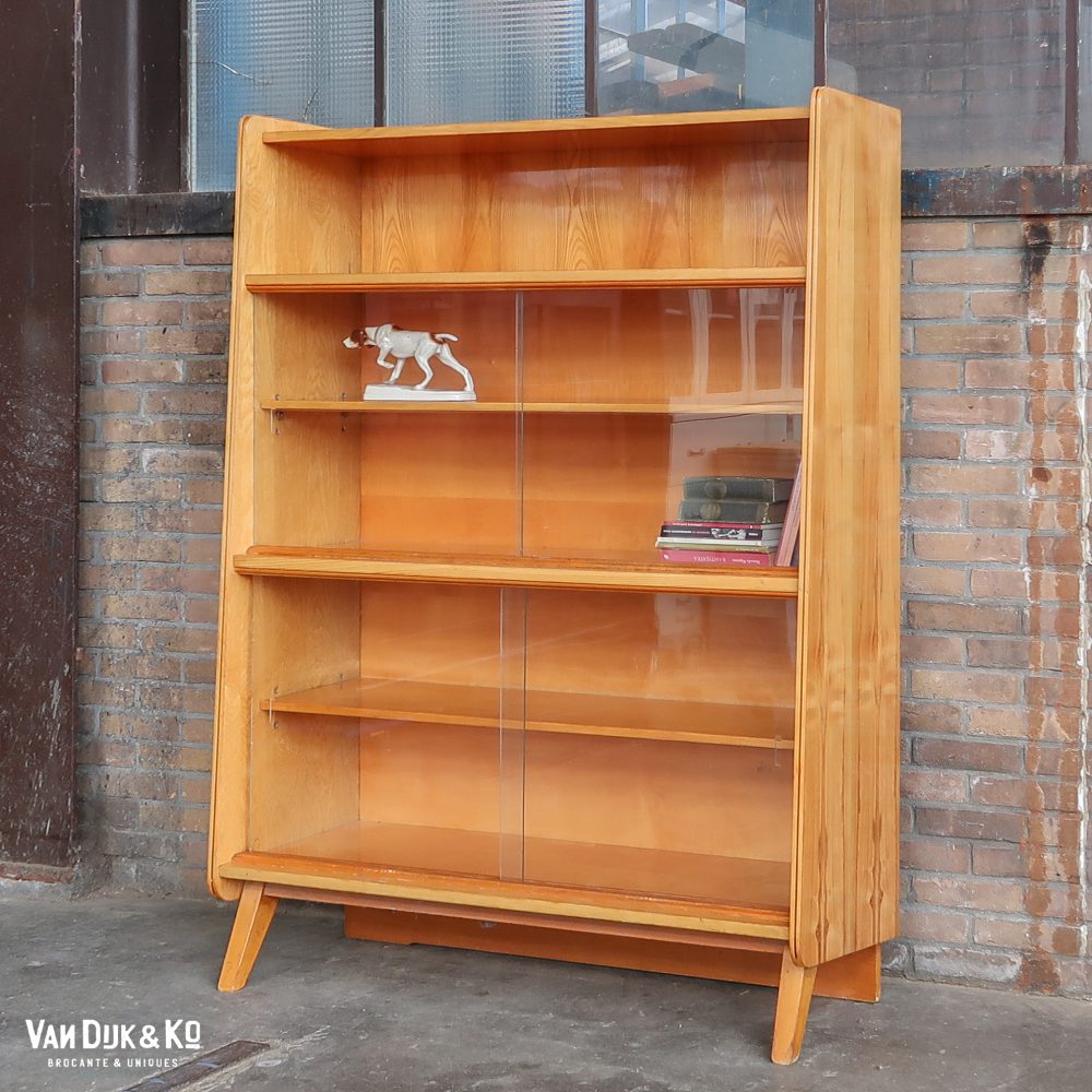 Vintage vitrine / boekenkast - Afbeelding 2