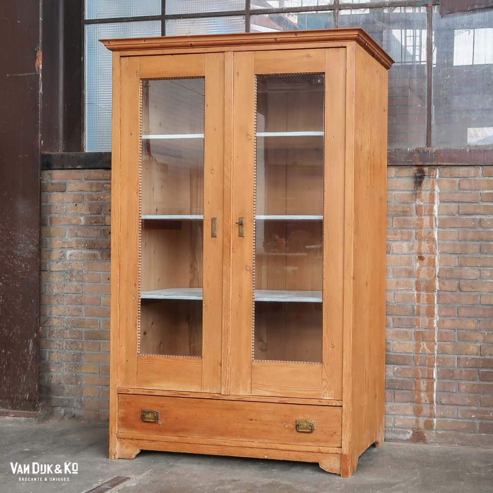 Grenen vitrinekast - Afbeelding 2