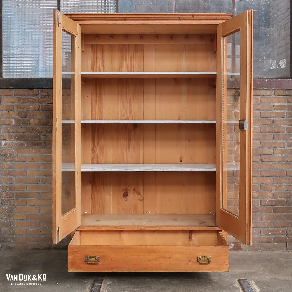 Grenen vitrinekast - Afbeelding 3