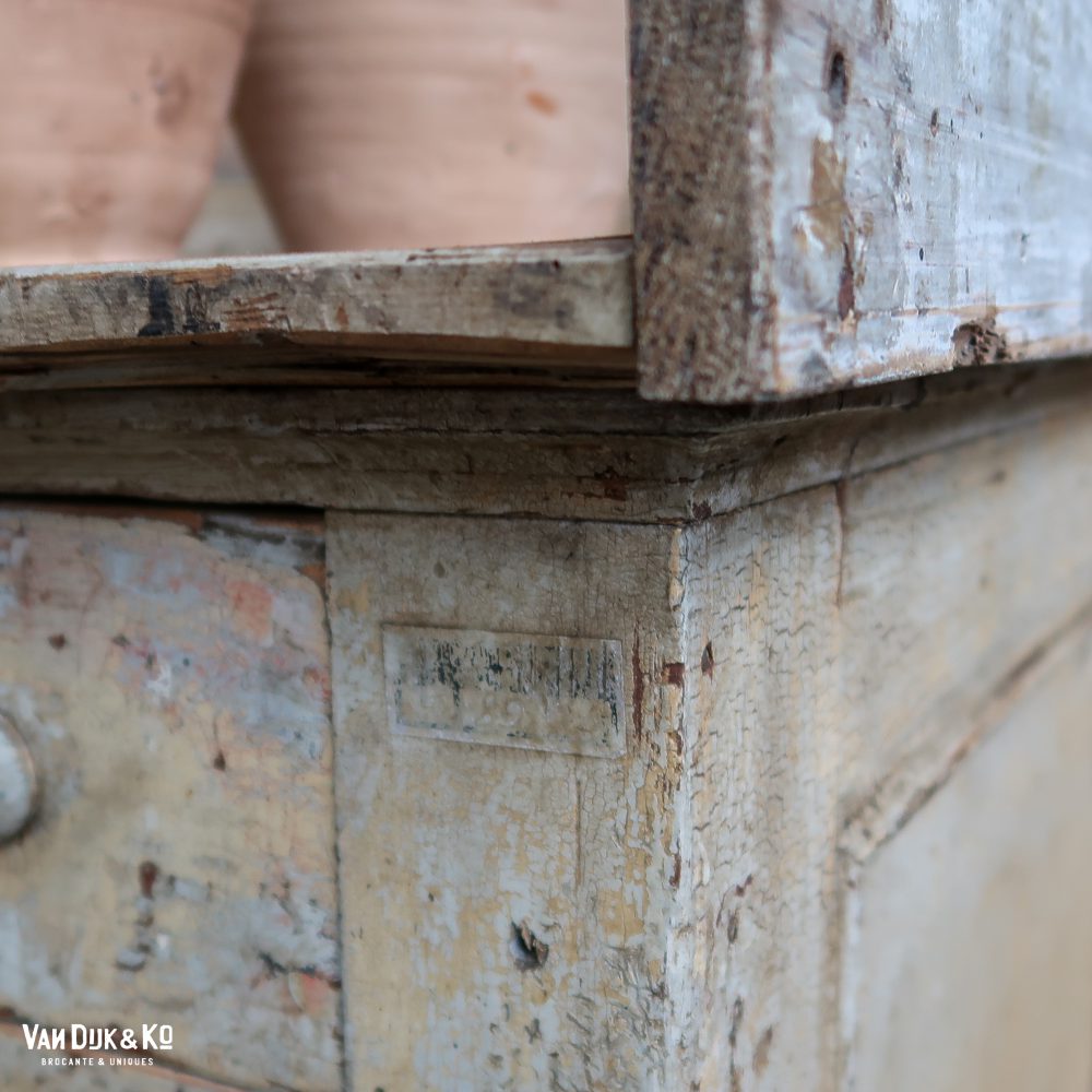 Brocante werkbank met lades - Afbeelding 4