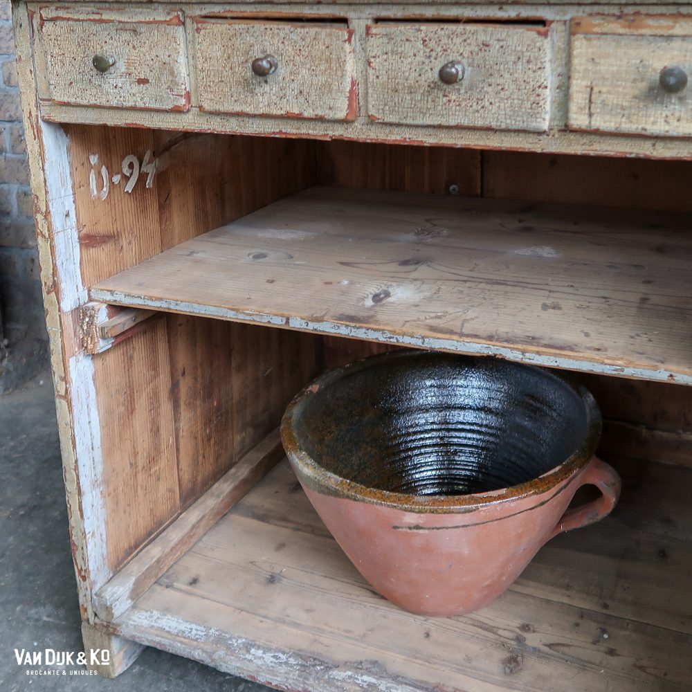 Brocante werkbank met lades - Afbeelding 9