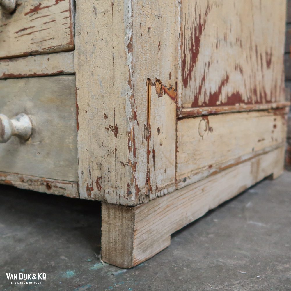 Brocante werkbank met lades - Afbeelding 10