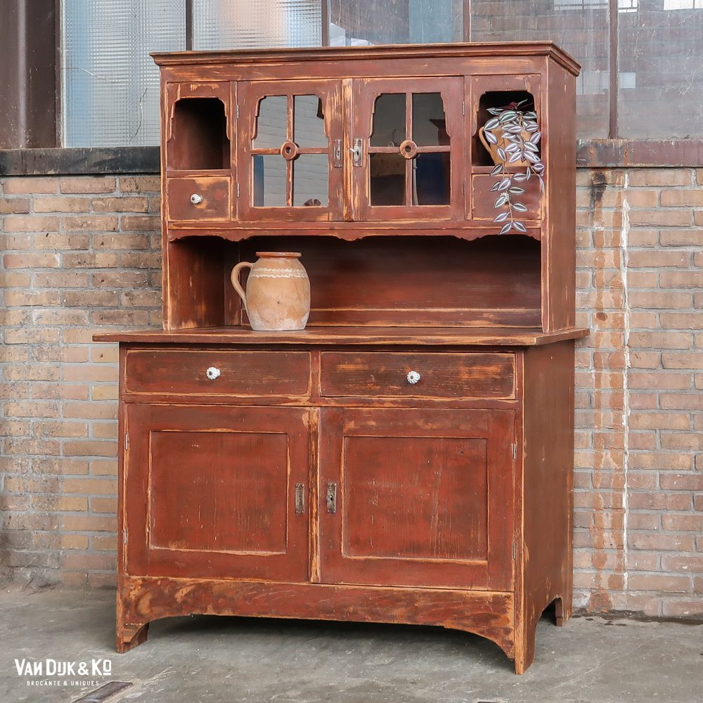 Bruine brocante buffetkast - Afbeelding 2