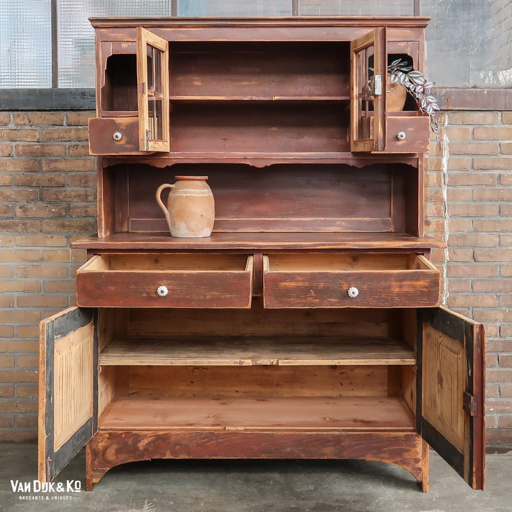 Bruine brocante buffetkast - Afbeelding 3