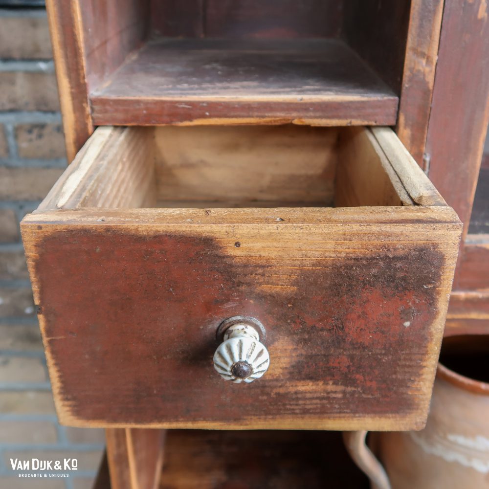 Bruine brocante buffetkast - Afbeelding 10