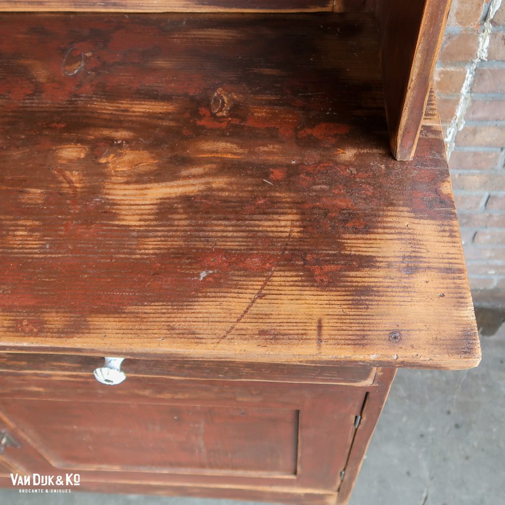 Bruine brocante buffetkast - Afbeelding 9