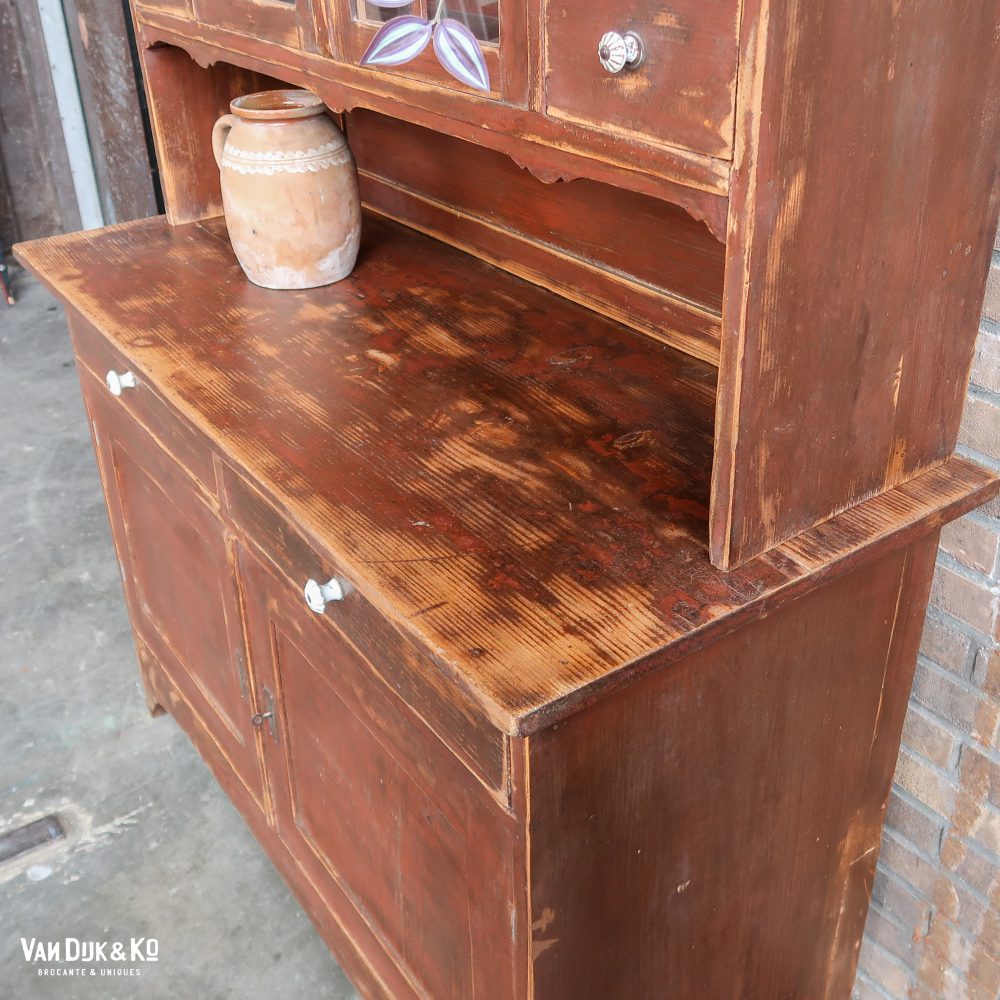 Bruine brocante buffetkast - Afbeelding 8