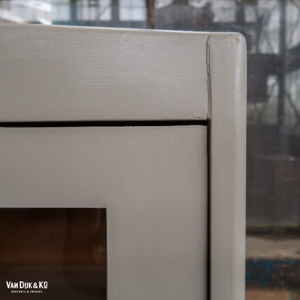 Eendeurs taupe vitrinekast - Afbeelding 7